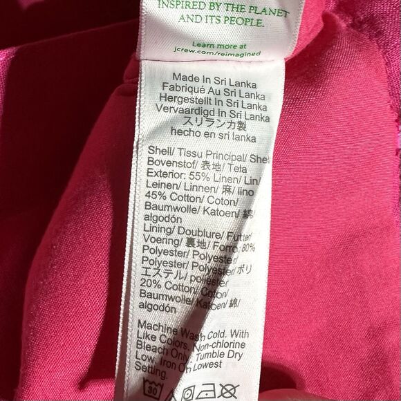 J Crew Skirt Womens Pink Linen Cotton Blend Utility Skirt Tie Belt Size 12 NWT - Picture 7 of 10